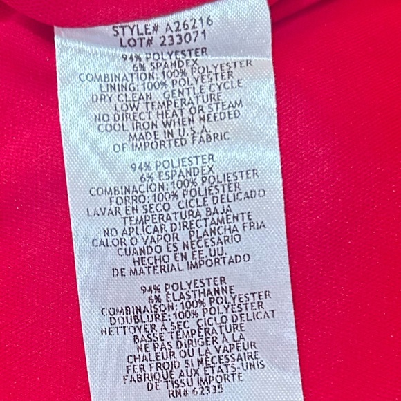 Nwt betsy & Adam Vibrant Red One-Shoulder big bow Gown made in USA size 14 - Picture 15 of 16